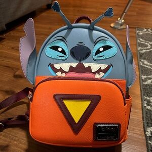 Loungefly Disney Stitch Faux Leather Double Strap Shoulder Bag Purse